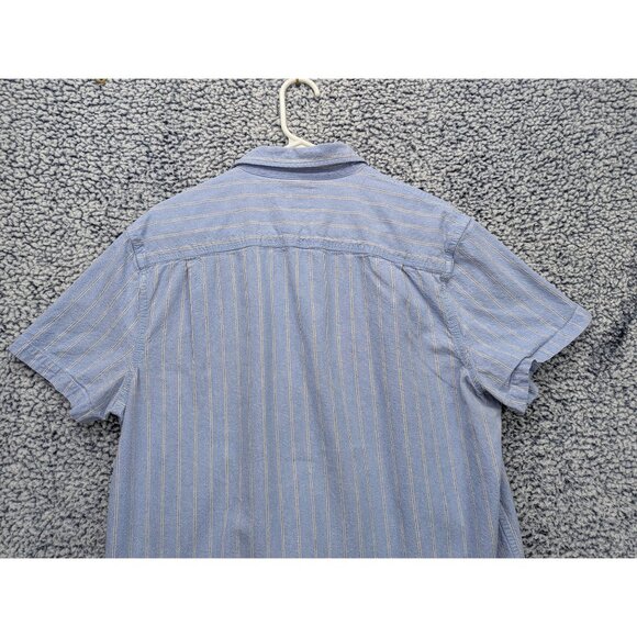 Lucky Brand Button Up Shirt Mens LG Short Sleeve Travel Golf Beachy Western Blue - Picture 6 of 11